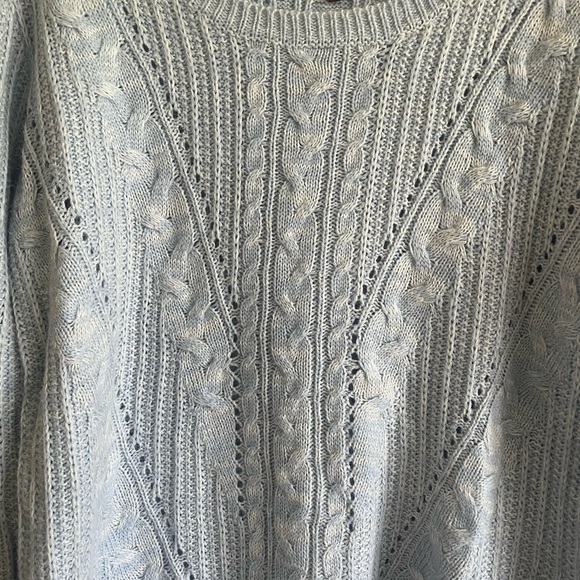 SO Perfect Women's Soft Blue Cable Knit Sweater - Picture 4 of 9